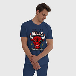 Пижама хлопковая мужская Chicago Bulls est. 1966, цвет: тёмно-синий — фото 2