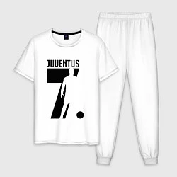 Пижама хлопковая мужская Juventus: Ronaldo 7, цвет: белый