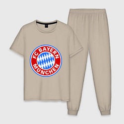 Пижама хлопковая мужская Bayern Munchen FC, цвет: миндальный