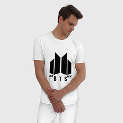 Пижама хлопковая мужская BTS ARMY, цвет: белый — фото 2