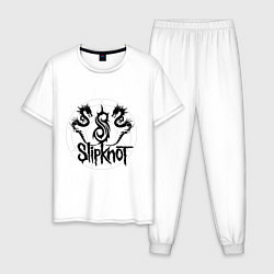 Пижама хлопковая мужская Slipknot Dragons, цвет: белый