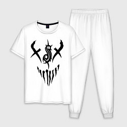 Пижама хлопковая мужская Slipknot Demon, цвет: белый