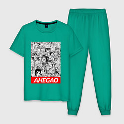 Пижама хлопковая мужская AHEGAO, цвет: зеленый