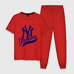Пижама хлопковая мужская NY - Yankees, цвет: красный