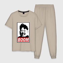 Пижама хлопковая мужская BOOM: Kim Chen Eun, цвет: миндальный