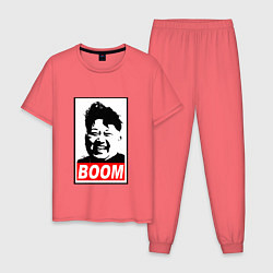 Пижама хлопковая мужская BOOM: Kim Chen Eun, цвет: коралловый