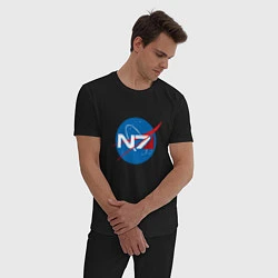 Пижама хлопковая мужская NASA N7, цвет: черный — фото 2