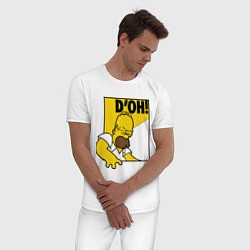 Пижама хлопковая мужская Homer D'OH!, цвет: белый — фото 2