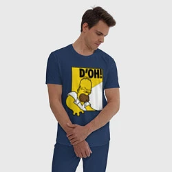 Пижама хлопковая мужская Homer D'OH!, цвет: тёмно-синий — фото 2