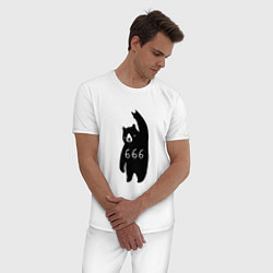Пижама хлопковая мужская Bad Bear: 666 Rock, цвет: белый — фото 2