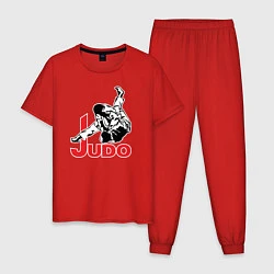 Пижама хлопковая мужская Judo Master, цвет: красный