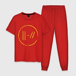 Пижама хлопковая мужская Twenty One Pilots: Trench, цвет: красный