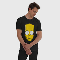 Пижама хлопковая мужская Довольный Барт, цвет: черный — фото 2