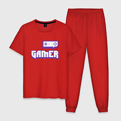 Пижама хлопковая мужская Twitch Gamer, цвет: красный