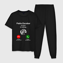 Пижама хлопковая мужская Escobar is calling, цвет: черный