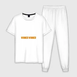 Пижама хлопковая мужская PUBG: Winner, цвет: белый