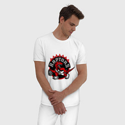 Пижама хлопковая мужская Toronto, цвет: белый — фото 2