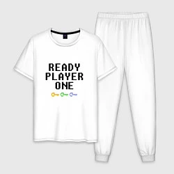 Пижама хлопковая мужская Ready Player One, цвет: белый
