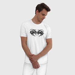 Пижама хлопковая мужская Ghostemane, цвет: белый — фото 2