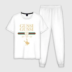 Пижама хлопковая мужская GUSSI GUSSI Fashion, цвет: белый