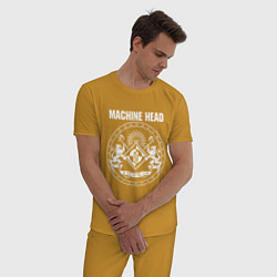 Пижама хлопковая мужская Machine Head MCMXCII цвета горчичный — фото 2
