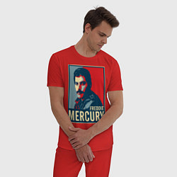 Пижама хлопковая мужская Freddie Mercury, цвет: красный — фото 2