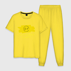 Пижама хлопковая мужская 21 Top: Yellow Trench, цвет: желтый