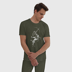Пижама хлопковая мужская Звездный Стрелец, цвет: меланж-хаки — фото 2