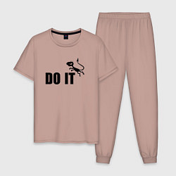 Пижама хлопковая мужская Disenchantment Do it, цвет: пыльно-розовый