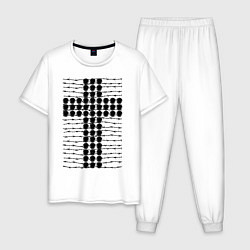 Пижама хлопковая мужская Swag- крест, цвет: белый