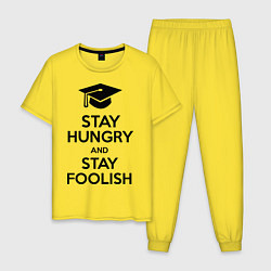 Пижама хлопковая мужская Stay Hungry & Stay Foolish, цвет: желтый