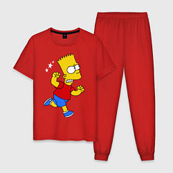 Пижама хлопковая мужская Барт: бой без правил, цвет: красный