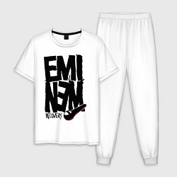 Пижама хлопковая мужская Eminem recovery, цвет: белый