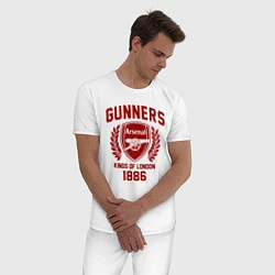Пижама хлопковая мужская Arsenal: Kings of London, цвет: белый — фото 2