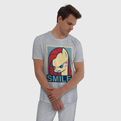 Пижама хлопковая мужская MLP: Smile, цвет: меланж — фото 2