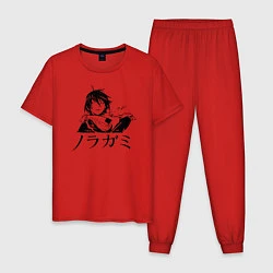 Пижама хлопковая мужская Бездомный Бог, цвет: красный