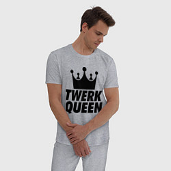 Пижама хлопковая мужская Twerk Queen, цвет: меланж — фото 2