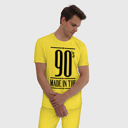 Пижама хлопковая мужская Made in the 90s цвета желтый — фото 2