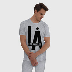 Пижама хлопковая мужская Los Angeles Star, цвет: меланж — фото 2