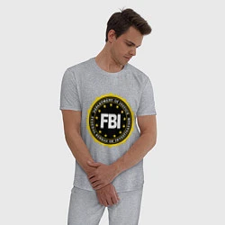 Пижама хлопковая мужская FBI Departament, цвет: меланж — фото 2