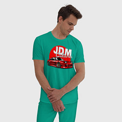 Пижама хлопковая мужская JDM Culture, цвет: зеленый — фото 2