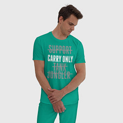 Пижама хлопковая мужская Carry only, цвет: зеленый — фото 2