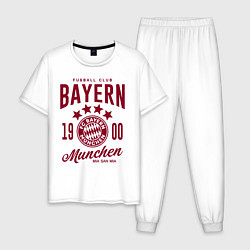 Пижама хлопковая мужская Bayern Munchen 1900, цвет: белый