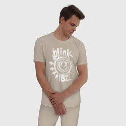 Пижама хлопковая мужская Blink-182: Smile, цвет: миндальный — фото 2
