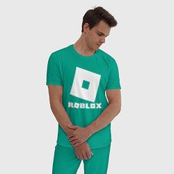 Пижама хлопковая мужская ROBLOX, цвет: зеленый — фото 2