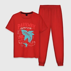 Пижама хлопковая мужская Parkway Drive: Unbreakable, цвет: красный