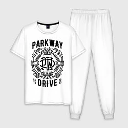 Пижама хлопковая мужская Parkway Drive: Australia, цвет: белый
