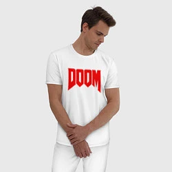 Пижама хлопковая мужская DOOM, цвет: белый — фото 2
