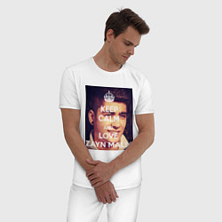 Пижама хлопковая мужская Keep Calm & Love Zayn Malik, цвет: белый — фото 2