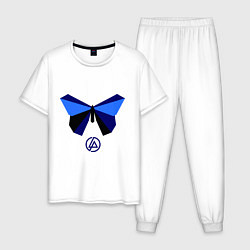 Пижама хлопковая мужская Linkin Park: Butterfly, цвет: белый